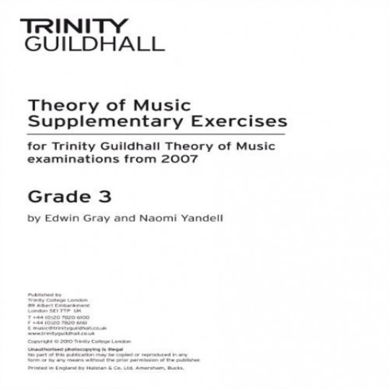 Theory Supplementary Exercises: Grade 3 Trinity College London
