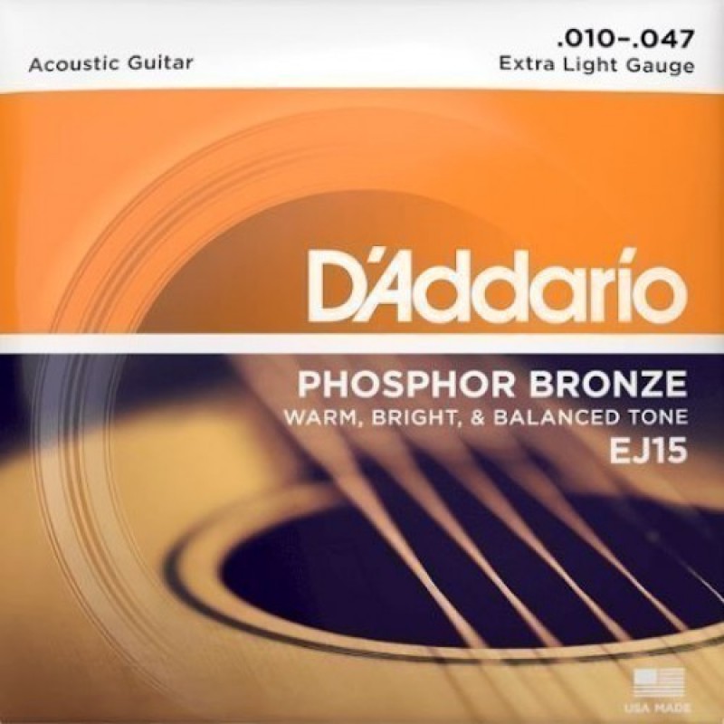 D'Addario EJ15 Acoustic Guitar String Set, Extra Light 10-47