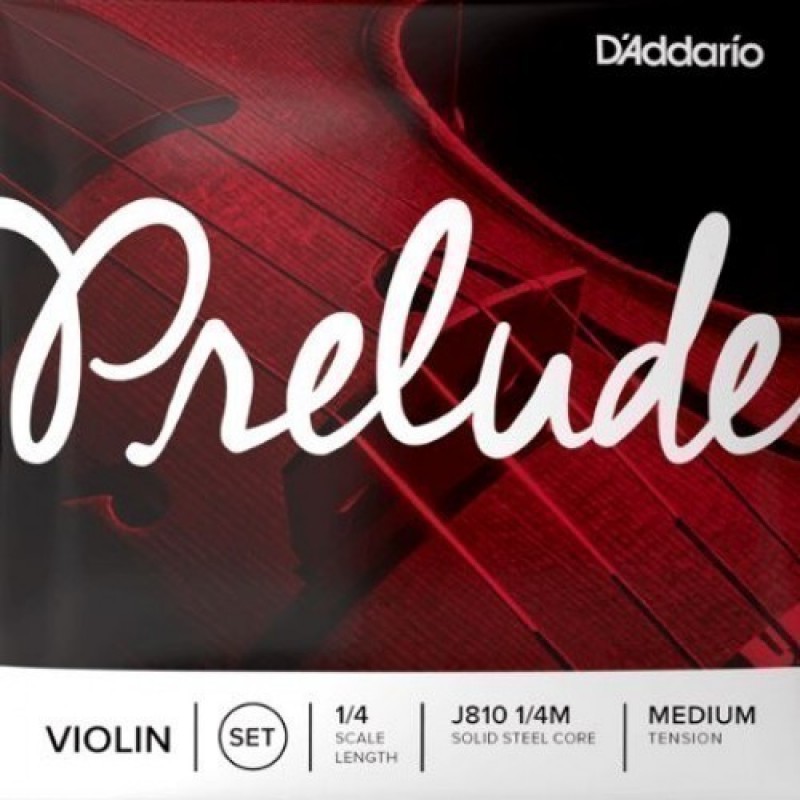 D'Addario J810 1/4M PRELUDE Violin String Set, Medium Tension