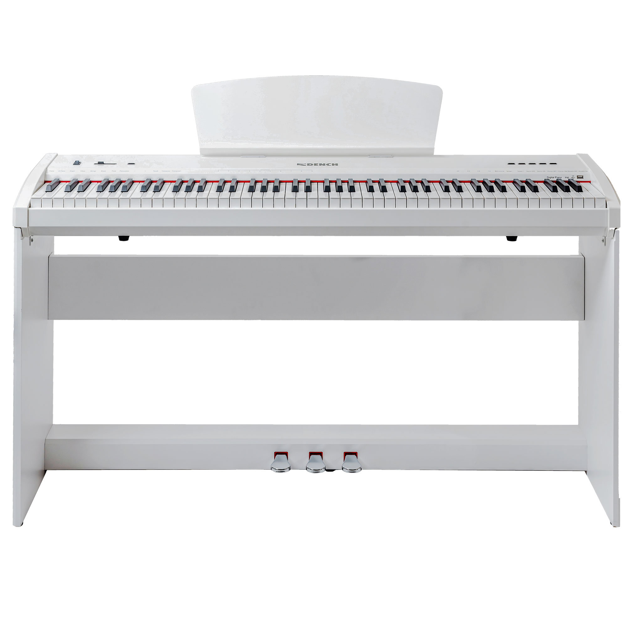 Dench P90-WH 88 Keys Digital Piano With Stand, Bluetooth & USB (White)
